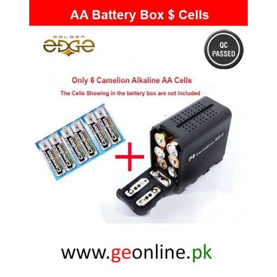 AA Cell Battery Box Case + 6 Camelion Alcaline Betteries AA Cells AA Cell Battery Box Case + 6 Camelion Alcaline Betteries AA Cells