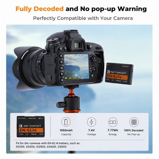 K&F Concept EN-EL14 Battery for Nikon KF28.0020V1