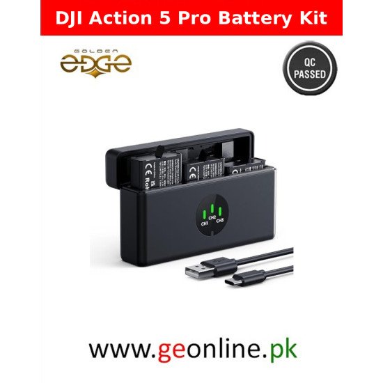 Battery DJI Action 5 Pro 4-in-1 Triple Battery Kit with 2100mAh Batteries & LCD Charger KF28.0127S1 Battery DJI Action 5 Pro 4-in-1 Triple Battery Kit with 2100mAh Batteries & LCD Charger KF28.0127S1