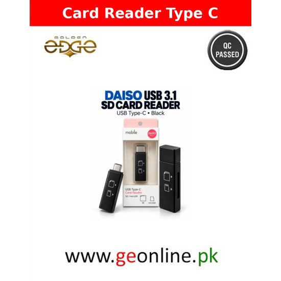 DAISO USB 3.1 Type-C SD and MicroSD Memory Card Reader