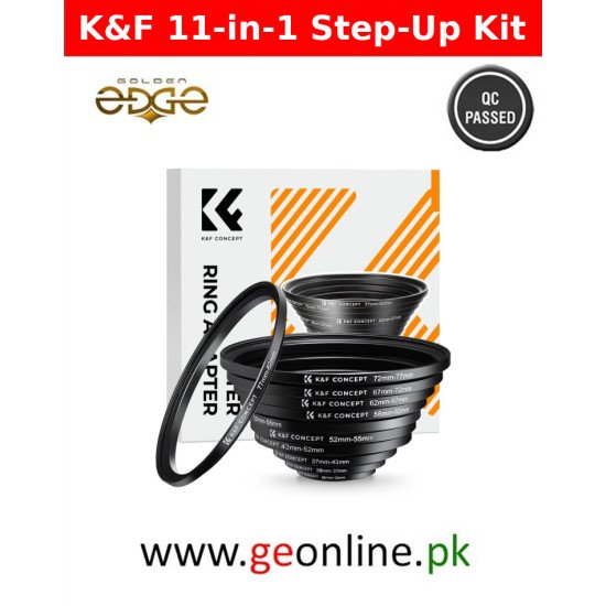 K&F Concept 11-in-1 Metal Step-Up Lens Filter Adapter Ring Kit (26mm to 82mm)