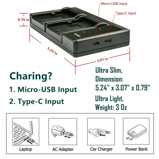 Kastar LTD2 USB Dual Battery Charger for Sony NP-FZ100 Kastar LTD2 USB Dual Battery Charger for Sony NP-FZ100
