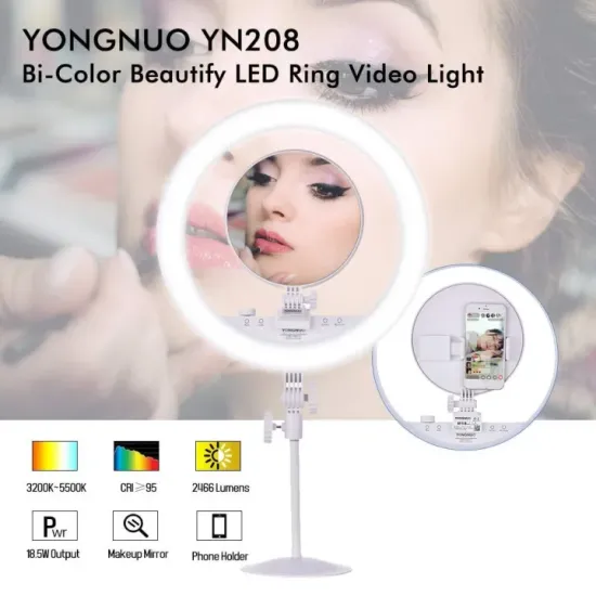 Ring Light YONGNUO YN 208 Bi-Color LED Video Light 14 Inch Ring Light YONGNUO YN 208 Bi-Color LED Video Light 14 Inch