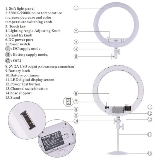 Ring Light YONGNUO YN 208 Bi-Color LED Video Light 14 Inch Ring Light YONGNUO YN 208 Bi-Color LED Video Light 14 Inch