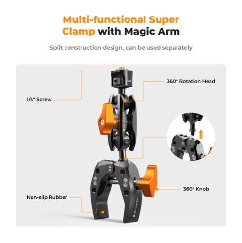 K&F MS13 Super Clamp with Ball Head Magic Arm KF31.083