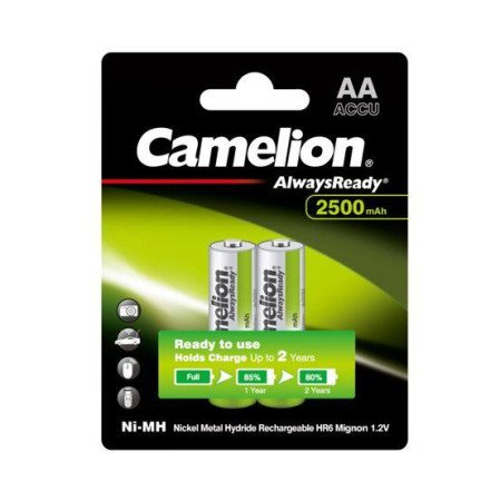 Camilion 2500mAh AA Rechargeable Battery 2Pc Green