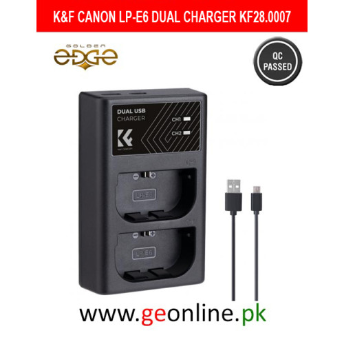 K&F Canon LP-E6 Dual Charger Type c Charging Port | KF28.0007