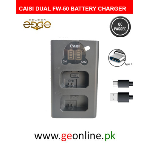 Caisi USB Dual FW-50 Charger for Sony A6400, A6300, A6000 & A6500