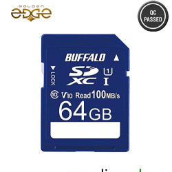 Buffalo SD Card 64GB – 100MB/s UHS-I Class 10 Memory Card – Supports Video Speed Class Buffalo SD Card 64GB – 100MB/s UHS-I Class 10 Memory Card – Supports Video Speed Class