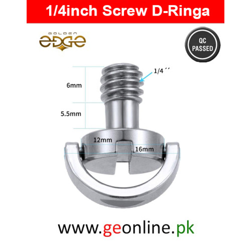 1/4 inch Screw D-Ring For Camera Quick Release Plate Baseplate Rig QR 1/4 inch Screw D-Ring For Camera Quick Release Plate Baseplate Rig QR