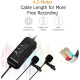 Mamen KM-D2 Pro Clip-on Lavalier Microphone with Omni-directional Dual Mics 3.5mm Plug