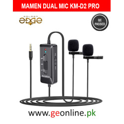 Mamen KM-D2 Pro Clip-on Lavalier Microphone with Omni-directional Dual Mics 3.5mm Plug