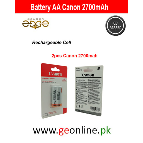 2PCS Batteries Canon AA Rechargeable batteries 2700 mAh 2PCS Batteries Canon AA Rechargeable batteries 2700 mAh