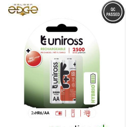 Uniross 1.5V Device Supported HYBRIO - Uniross AA 2500 Series Rechargeable Battery Cell Uniross 1.5V Device Supported HYBRIO - Uniross AA 2500 Series Rechargeable Battery Cell