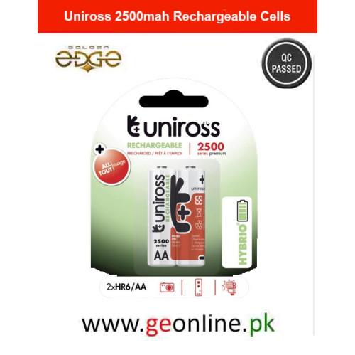 Uniross 1.5V Device Supported HYBRIO - Uniross AA 2500 Series Rechargeable Battery Cell Uniross 1.5V Device Supported HYBRIO - Uniross AA 2500 Series Rechargeable Battery Cell