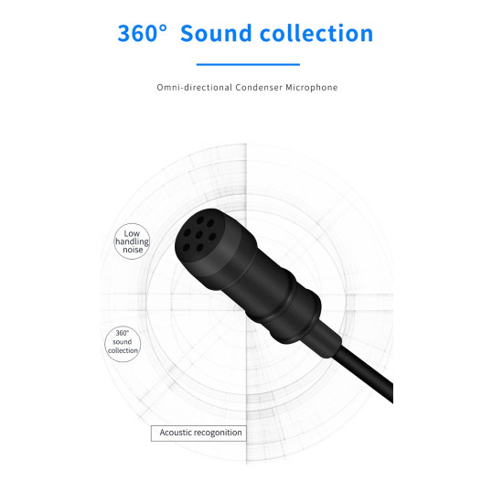 Mamen KM-D1 Pro Clip-on Lavalier Dual Microphone 3.5mm Plug