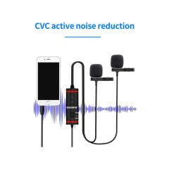 Mamen KM-D1 Pro Clip-on Lavalier Dual Microphone 3.5mm Plug Mamen KM-D1 Pro Clip-on Lavalier Dual Microphone 3.5mm Plug