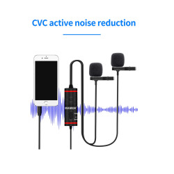 Mamen KM-D1 Pro Clip-on Lavalier Dual Microphone 3.5mm Plug Mamen KM-D1 Pro Clip-on Lavalier Dual Microphone 3.5mm Plug