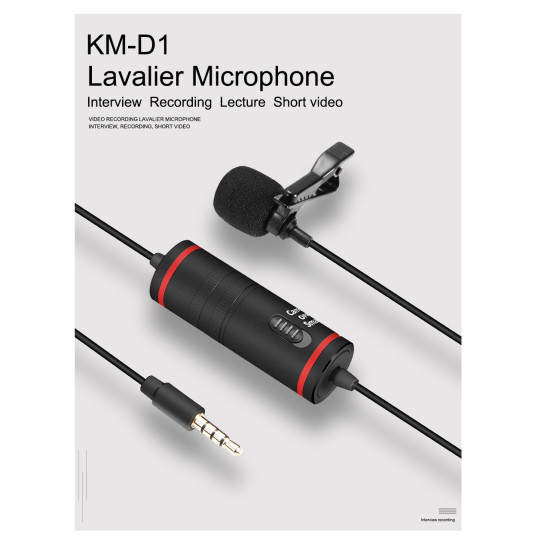 Mamen KM-D1 Clip-on Lavalier Microphone 3.5mm Plug