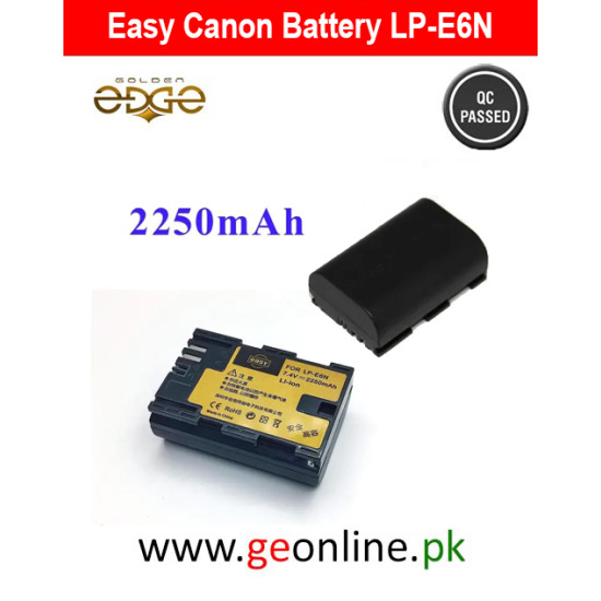 Easy High Capacity Canon DSLR Battery LP-E6N LP-E6 LPE6 2250mAh 5D MKII MKIII MKIV 60D 70D 80D 6D 6DMKII 5DS 7D 7D MKII 5DSR