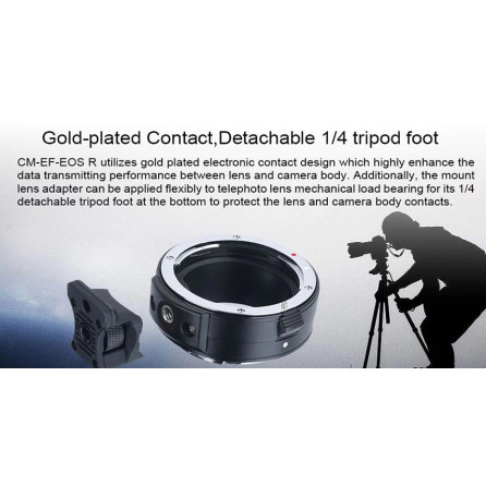 Commlite CM-EF-EOS R Auto Focus Lens Mount Adapter – Canon EF / EF-S Lens to Canon EOS R RF Mount