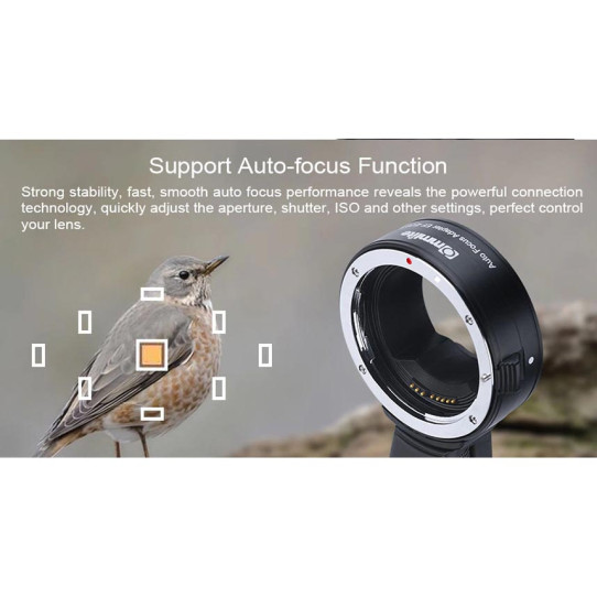 Commlite CM-EF-EOS R Auto Focus Lens Mount Adapter – Canon EF / EF-S Lens to Canon EOS R RF Mount