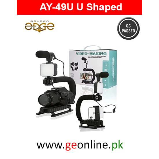 AY-49U U Shaped Video Making Handheld Stabilizer Kit Camera Gimbal for Outdoor Videography Portable Video Camera Accessories C Shape Stabilizer for DSLR Mobile Phones DV