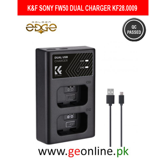 K&F Sony FW50 Dual Charger Type c Charging Port | KF28.0009