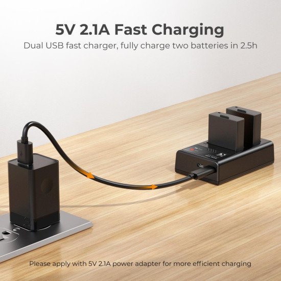 2x Battery LP-E10 1200mAh Dual Channel Charger KF28.0028