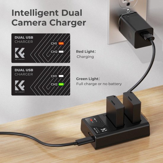 2x Battery LP-E10 1200mAh Dual Channel Charger KF28.0028