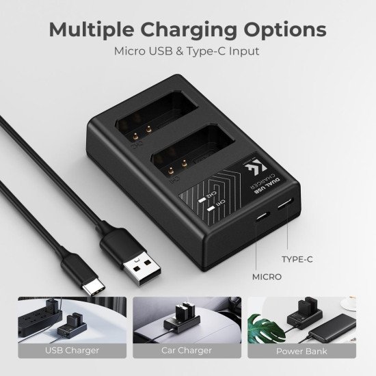 2x Battery LP-E10 1200mAh Dual Channel Charger KF28.0028
