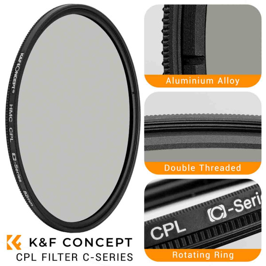 K&F 55mm Circular Polariser Filter (CPL) Classic Series | KF01.1436