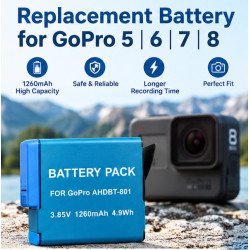 AHDBT-801 Replacement Battery for GoPro HERO 5, 6, 7 & 8 (1260mAh)