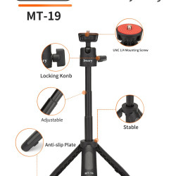 Jmary MT-19 Table Top Mini Portable Extendable Tripod Stand Jmary MT-19 Table Top Mini Portable Extendable Tripod Stand