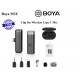 BOYA BY-WM3U 2.4GHz Wireless Microphone with Type-C, 3.5mm TRS & TRRS adapters & Charging case with 3 Years Warranty