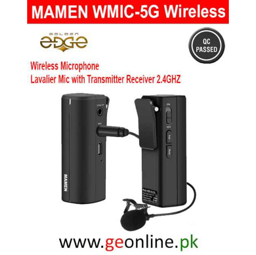 MAMEN WMIC-5G Wireless Microphone Lavalier Mic with Transmitter Receiver 2.4GHZ Camera Microphone for Live Interview Recording MAMEN WMIC-5G Wireless Microphone Lavalier Mic with Transmitter Receiver 2.4GHZ Camera Microphone for Live Interview Recording