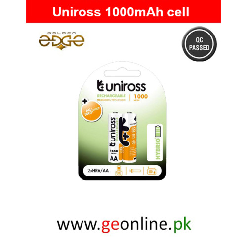 Uniross 1.5V Device Supported HYBRIO - 1000mAh Ni-Mh - AA - Rechargeable Batteries Best For Toys and AA Demanding