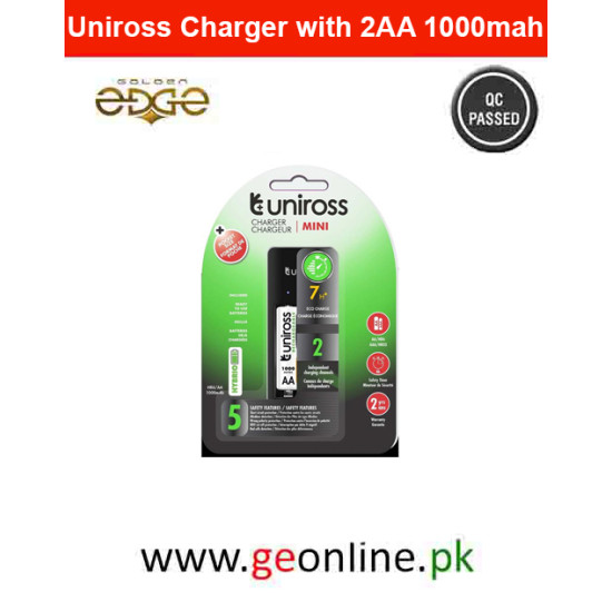 1.5V Device Supported - Uniross Mini Charger with 2AA 1000mah Hybrio 1.5V Device Supported - Uniross Mini Charger with 2AA 1000mah Hybrio