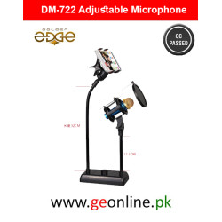 DM-722 Adjustable Microphone And Mobile Teleprompter Stand Desktop for Computer Video Recording with Mic Windscreen Pop Filter Cover