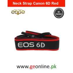 Neck Strap Canon 6D Red Black Nylon Leather - Black