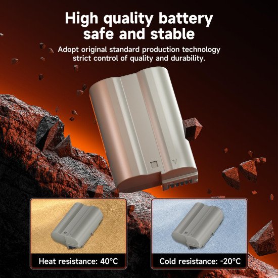 Kaster EN-EL15, EN-EL15a, EN-EL15b, EN-EL15c Battery Pack USB-C Charging for Nikon Cameras