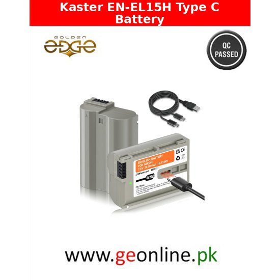Kaster EN-EL15, EN-EL15a, EN-EL15b, EN-EL15c Battery Pack USB-C Charging for Nikon Cameras