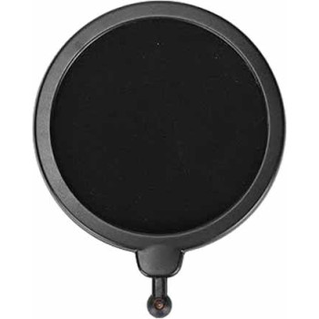 Microphone Isolation Shield Dual Layered Pop Wind Screen with Enhanced Flexible Stabilization Arm Pop Filter for Vocal Recording, Live Broadcasting