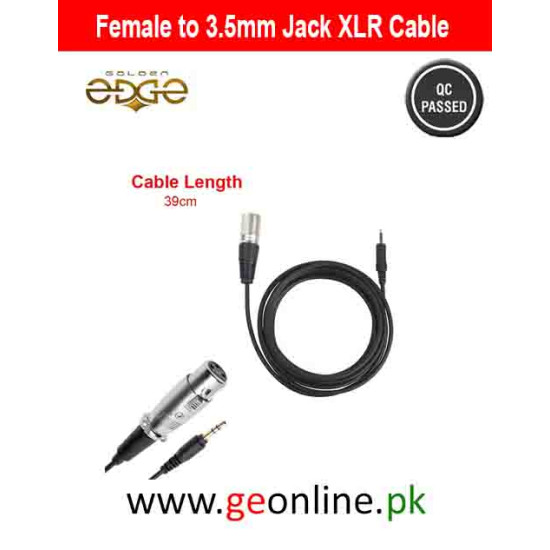 XLR Female to 3.5 mm TRS Cable – 1/8″ Adapter for Mic Input on Camera, Recorder, Laptop