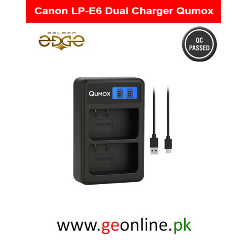 Qumox Dual Channel Charger for Canon LP-E6 Battery – USB Dual Slot Charging