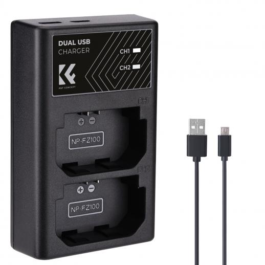 K&F Sony FZ100 Dual Charger Type c Charging Port | KF28.0010
