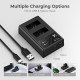 K&F Concept LP-E12 Dual Channel Battery Charger with 2-Pack Batteries for Canon