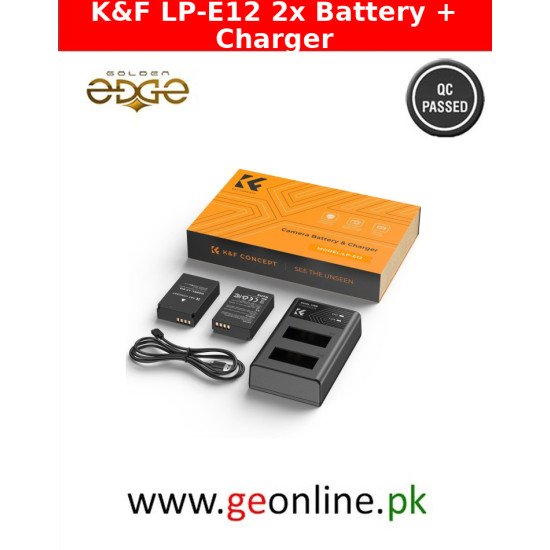 K&F Concept LP-E12 Dual Channel Battery Charger with 2-Pack Batteries for Canon