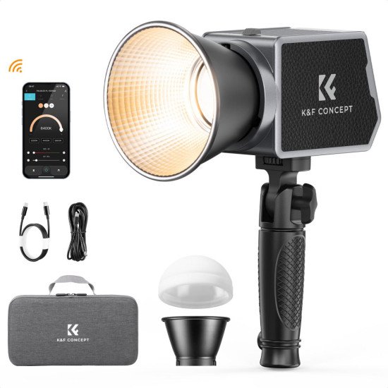 K&F PL-60B 60W Bi-Color COB Light with Built-in 4500mAh Battery and Type-C PD Fast Charging K&F PL-60B 60W Bi-Color COB Light with Built-in 4500mAh Battery and Type-C PD Fast Charging