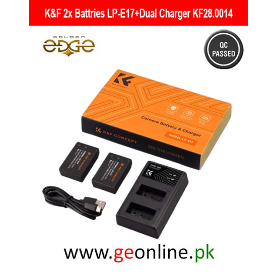 K&F Canon LP-E17 Battery Kit with 2 x Batteries and a Dual Charger | KF28.0014